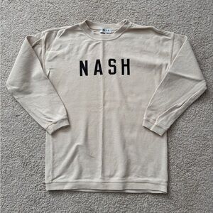 Ash Beige Ribbed Long Sleeve with NASH Print